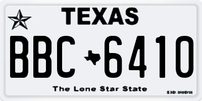 TX license plate BBC6410