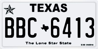 TX license plate BBC6413