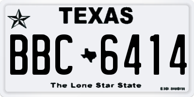 TX license plate BBC6414