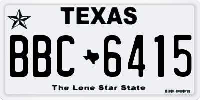 TX license plate BBC6415