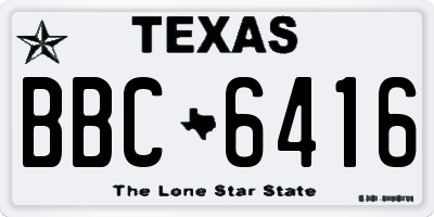 TX license plate BBC6416