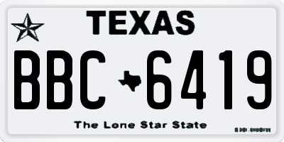 TX license plate BBC6419