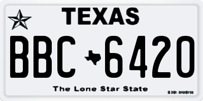 TX license plate BBC6420