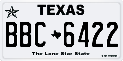 TX license plate BBC6422