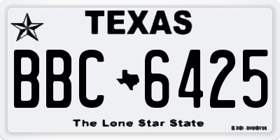 TX license plate BBC6425