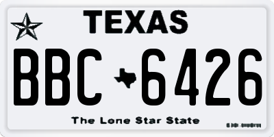 TX license plate BBC6426