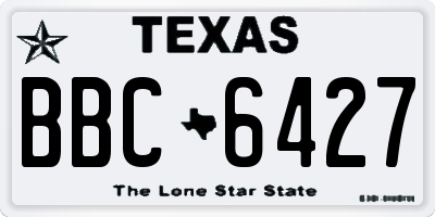 TX license plate BBC6427