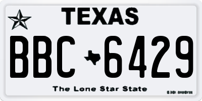 TX license plate BBC6429