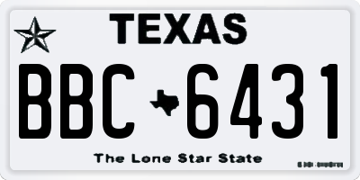 TX license plate BBC6431