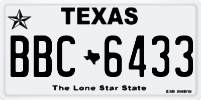 TX license plate BBC6433