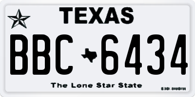 TX license plate BBC6434