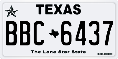 TX license plate BBC6437