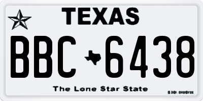 TX license plate BBC6438