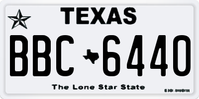 TX license plate BBC6440