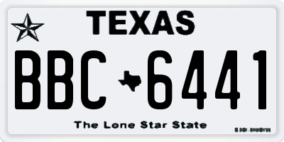 TX license plate BBC6441