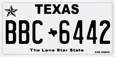 TX license plate BBC6442