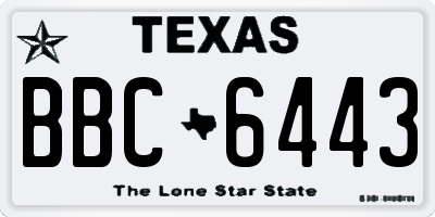 TX license plate BBC6443