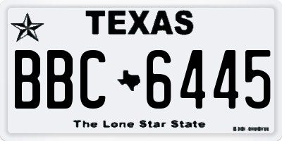 TX license plate BBC6445