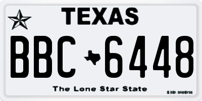 TX license plate BBC6448