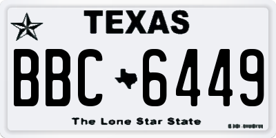 TX license plate BBC6449
