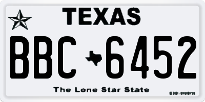 TX license plate BBC6452