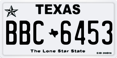 TX license plate BBC6453