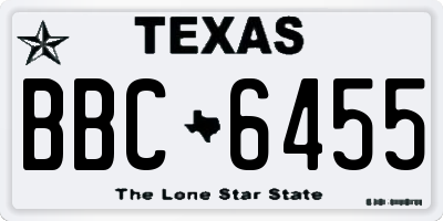 TX license plate BBC6455
