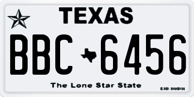 TX license plate BBC6456