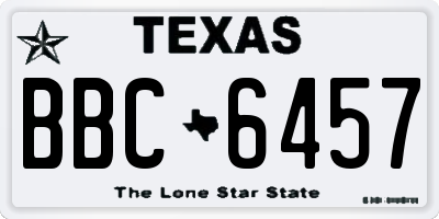 TX license plate BBC6457