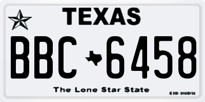 TX license plate BBC6458