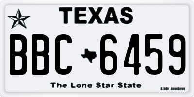 TX license plate BBC6459
