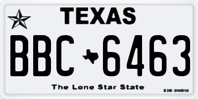TX license plate BBC6463