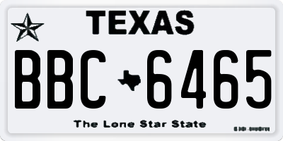 TX license plate BBC6465