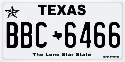 TX license plate BBC6466