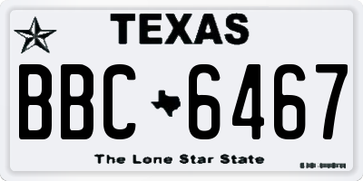 TX license plate BBC6467