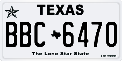 TX license plate BBC6470