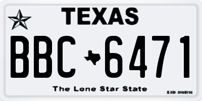 TX license plate BBC6471