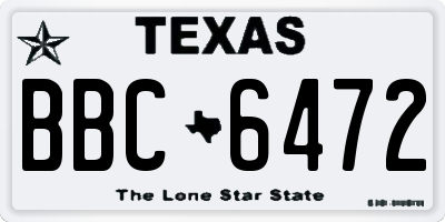 TX license plate BBC6472