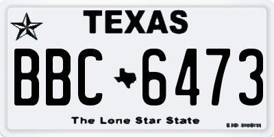 TX license plate BBC6473