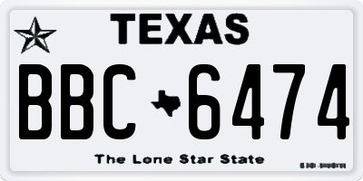 TX license plate BBC6474