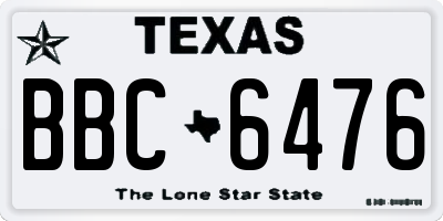 TX license plate BBC6476