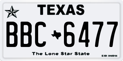 TX license plate BBC6477