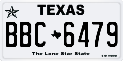 TX license plate BBC6479