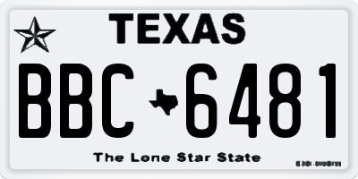 TX license plate BBC6481