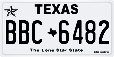 TX license plate BBC6482