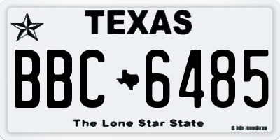 TX license plate BBC6485