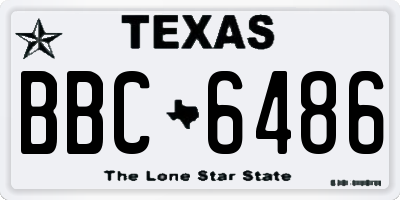 TX license plate BBC6486