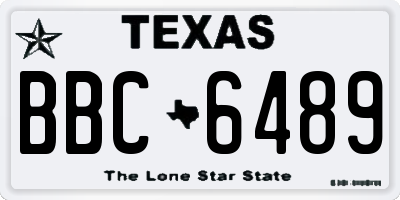 TX license plate BBC6489