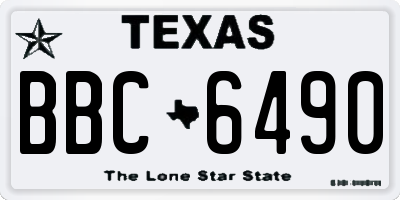 TX license plate BBC6490