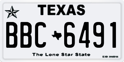 TX license plate BBC6491